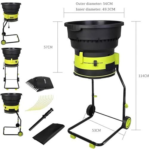 Trituradora de hojas de 2500W potente con tolva de 54 cm para compostaje eficiente 8