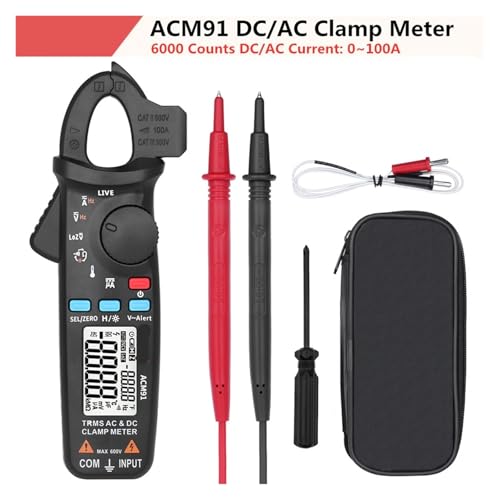 Multímetro pinza digital profesional para corriente AC/DC TMultimeter Live Check (ACM91 Negro) miniatura 2