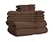 900 Gram 6-Piece Long Staple Cotton Towel Set - Heavy Weight & Absorbent by ExceptionalSheets, Chocolate