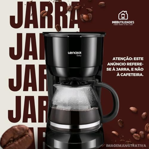 Copo Jarra de Vidro Para Cafeteira Lenoxx Easy 18 Cafés Pca0 Pca018