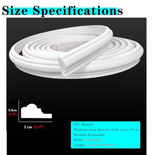 Moldura de PVC flexible para arco y bordes de marco de pared interior DIY 7
