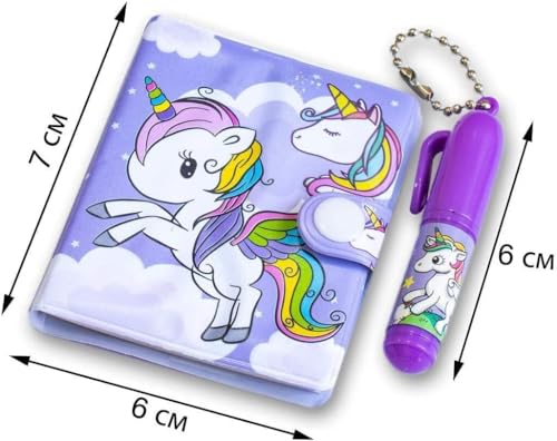 Image of AK Store Cartoon Pocket Diary with Pen, Writing Notebook for Kids Boys Girls, Cartoon Stationery Set for Students Children Birthday Return Gift (Unicorn)