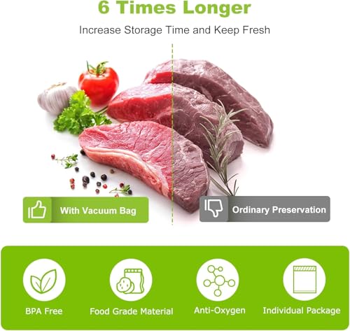 Bonsenkitchen 11 Inch X 150’ Food Vacuum Seal Roll Keeper With Cutter, Vacuum Sealer Bags Rolls For Food Storage thumb #4