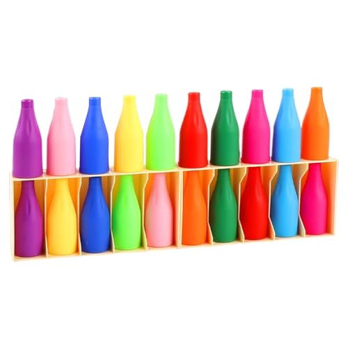 Jogo de combinação para crianças de 3 anos - conjunto de memória com garrafas de cores, brinquedo educativo e divertido para casa, creche e festas de aniversário