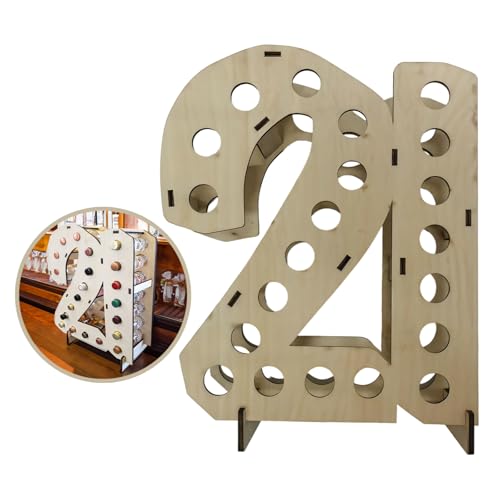 Soporte de vino de madera para 21 botellas mini miniatura 5