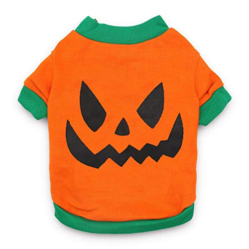 DroolingDog Dog Halloween Clothes Pet Costume Dog Pumpkin Tee Shi...