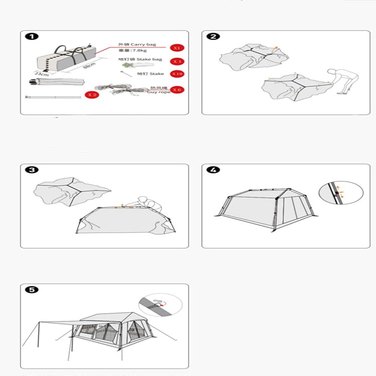 Carpa para camping 3-4 personas con porche impermeable miniatura 4