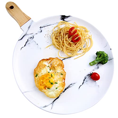 CONGARTENO Sirviendo Tabla De Pizza Tabla De Embutidos Decoración Estante Pararse Lámina Cacerola Bandeja Para Servir Bocadillos Vajilla Plato De Mármol Para Servir Sartenes Bandejas Cerámica