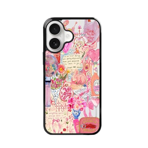 qizjio Coquette Phone Case Shockproof Protective Pink Preppy Phone Case for iPhone 16