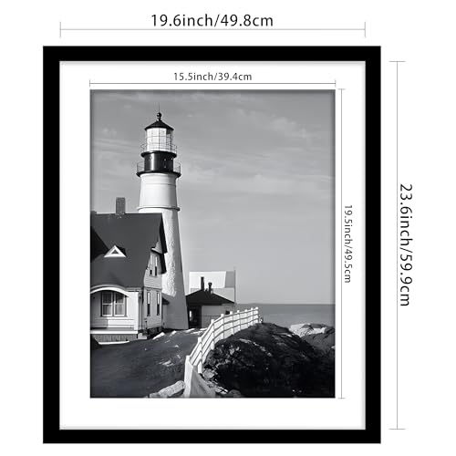 Picrit 20x24 Picture Frame 3 Pack, Black Poster Frame, Display Poster 16 x 20 with Mat or 20 x 24 without Mat for Horizontal or Vertical Wall Mounting