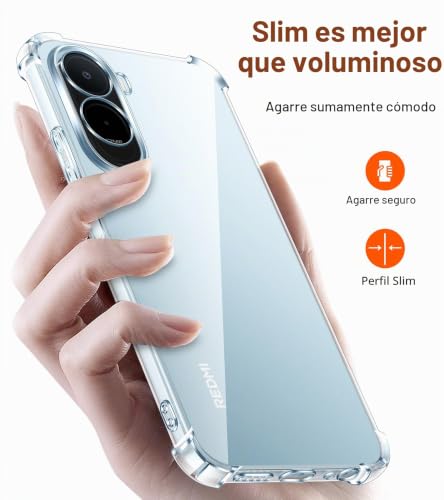 Miniatura 8 de Ivoler Funda Hd Clara Para Xiaomi Redmi A7 Pro Poco C81 C81 Pro, Carcasa Protectora Antigolpes Antiarañazos Transparente Con Cojín Esquina Parachoques, Suave Tpu Silicona Caso Delgada Bumper Case