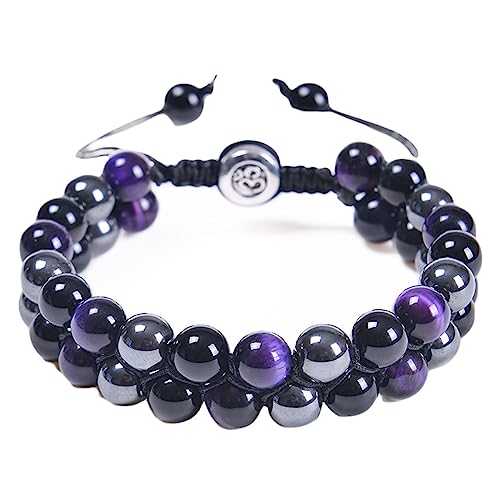 Bracelet couple oeil de tigre YSJNHX, perles de 8 mm extensibles pour offrir à elle et lui