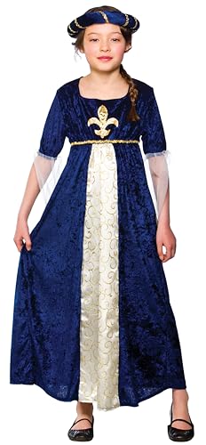 Girls Regal Tudor Princess Blue Dress Costume Fancy Dress 11-13 years