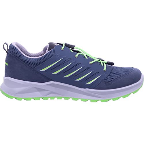LOWA Axos GTX Lo Junior 36-40 Grau, Kinder Gore-Tex Hiking- und Approachschuh, Größe EU 36 - Farbe Stahlblau - Limone