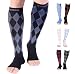 Doc Miller Premium Compression Socks 1 Pair 20-30mmHg Knee High Support Stockings Recovery Venous Insufficiency Circulation Varicose Spider Veins Airplane Maternity (Black.Blue, Open Toe, Large)