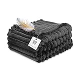 GO Premium Plush Soft Throw Blanket for Couch - Black Fleece Blanket for Living Room, Bedroom, Home Decor - Small Couch Blanket for Men, Women (50x60 Inches)