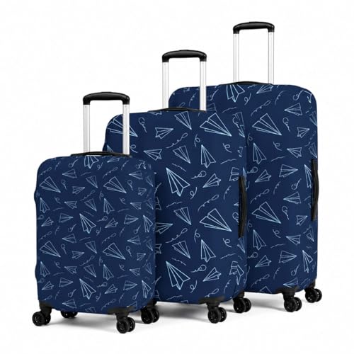 Image of Printed Luggage Cover for Traveling Bag & Suitcase - Stretchable & Scratchproof Trolley Protector with Velcro Lock & Lightweight Washable Material(Suitcase Not Included, Only Cover in Product)