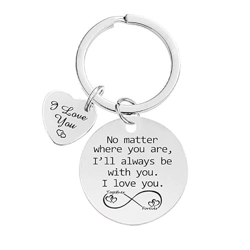 Valentine's Day Gift for Girlfriend Boyfriend Keychain, I Love You Forever & Always Key Chain, Husband Wife Gifts Birthday Christmas Gift (No matter where you are,I'll always be with you)
