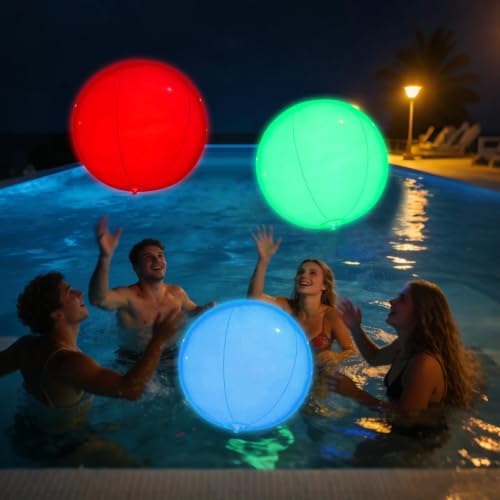 Pelotas de playa luminosas de 60cm para animar baños nocturnos 2