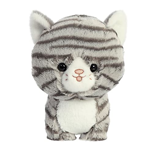 Peluche chat tabby gris Aurora pour des câlins tendres