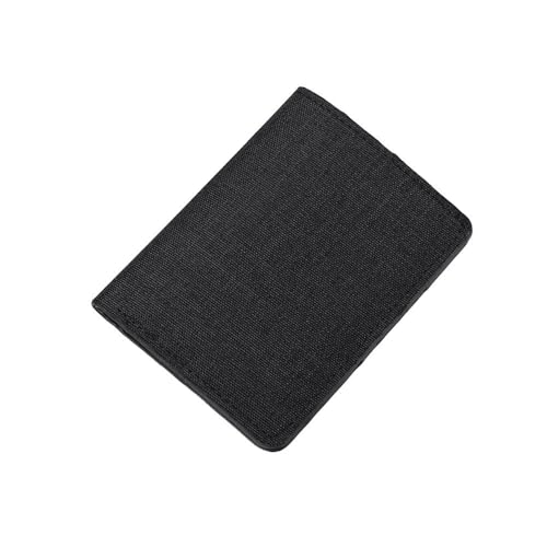 Women Men Short Wallet Card Holder Canvas Bifold Multi-purpose Zippered Purse Coin Purse
