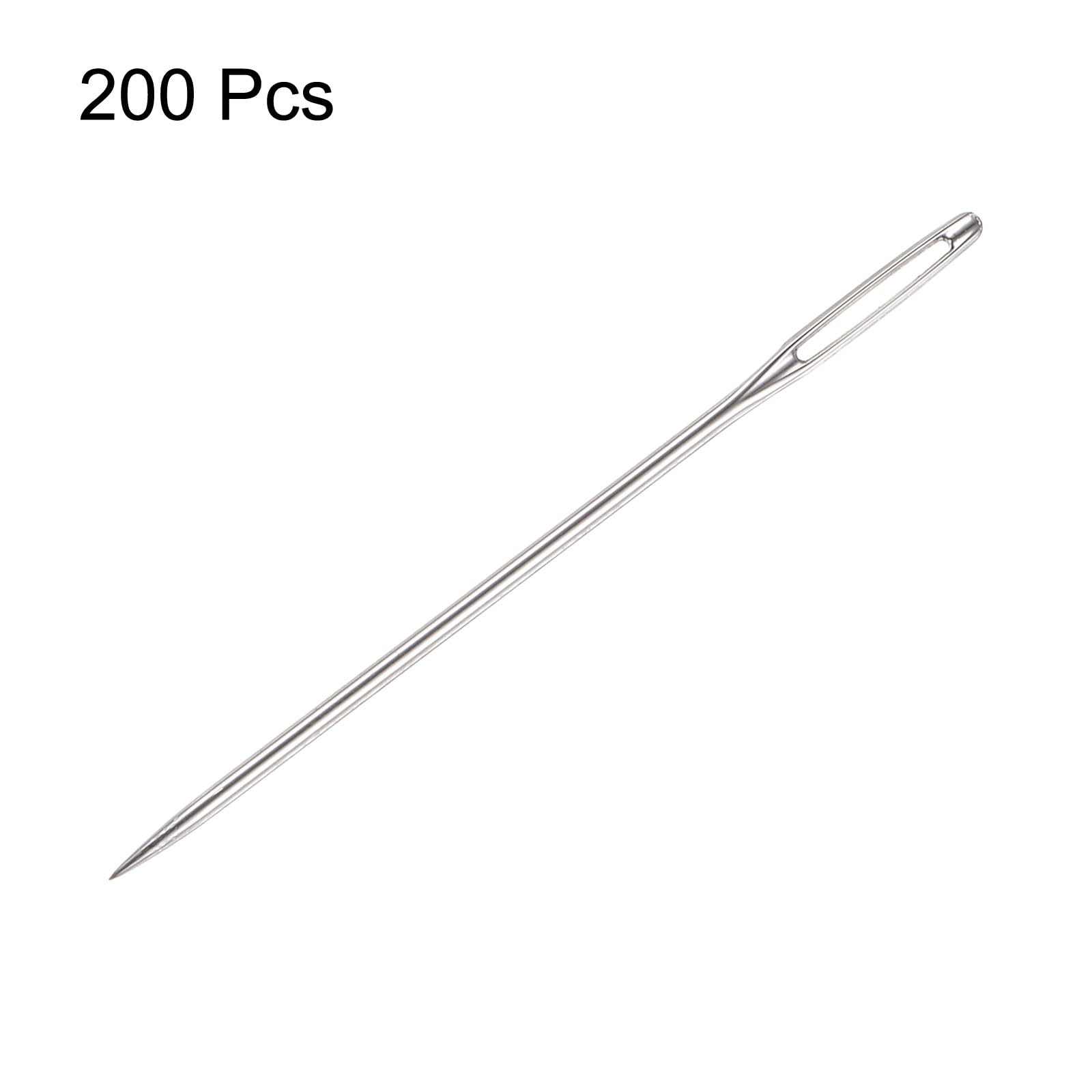 uxcell 200pcs Large Eye Stitching Needles 2.05Inch Sewing Needles Stainless Steel Leather Needle Embroidery Needle Yarn Knitting Hand Sewing Needles - Image 3