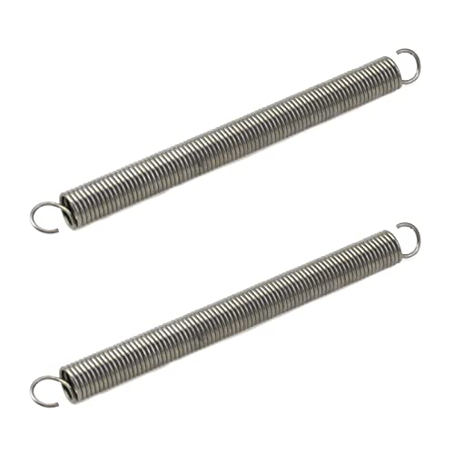 Image of Mcredy 2 Pcs Extension Spring Assortment Kit Stainless Steel Small Compression Springs with Dual Hook Ends High Load Spring Hook for DIY Repair Mechanical Devices, 0.4 inchx4.72 inch (DXL)