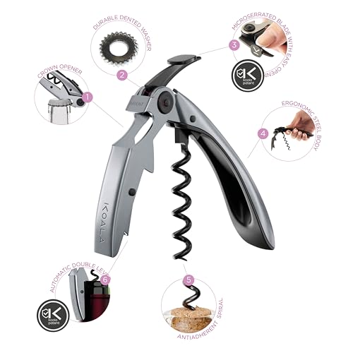 Tire-bouchon professionnel Koala Big Tech à double levier pour un usage quotidien facile