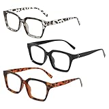 MmotZsb Blaulichtfilter Brille Herren Damen, 3er Set mit Weißen Blumen, Schwarzen und Leoparden...