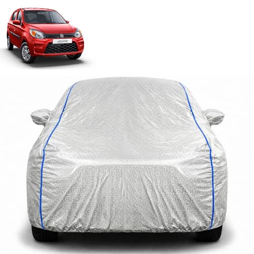 Image of Waterproof Car Cover for Maruti Suzuki Alto 800 | All Weather Protection | UV Resistant & Dustproof | Soft Cotton Lining to Prevent Scratches | Triple Stitched with Mirror Pockets & Elastic Hem