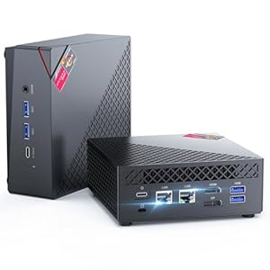 NiPoGi AM06 PRO Mini PC W-11 Pro, АMD Ryzen 7 5825U(8C/16T, bis zu 4,5 GHz), 16GB DDR4 512GB M.2 SSD Mini Desktop Computer WiFi 6, Dual-LAN, DP/HDMI 2.0/Type-C 4K UHD Triple Display für Spiele/Büro.