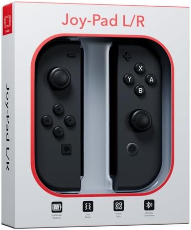 Tideal Set of Replacement Controller for Nintendo Switch - Compatible with Nintendo Switch (1) / OLED/Lite - Dual Vibration/Motion Control / 6-Axis Gyro (Black)