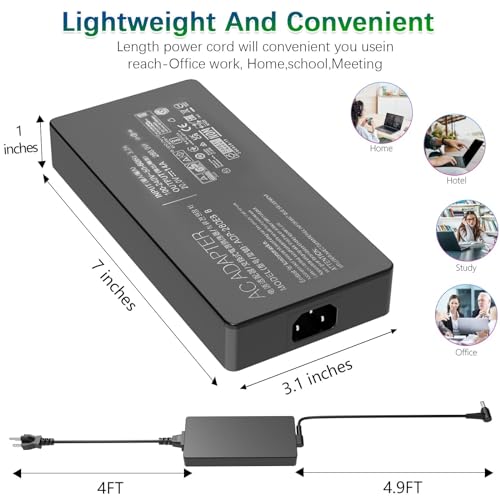 Image of 280W 14A 20V ADP-280EB B AC Charger for Asus ROG Strix G15 G17 G513R G513Q G713R G713Q Scar 15 17 G532L G533Z G732L G733Z Hero Scar III G731G G531G G703G Gaming Laptop Power Supply Adapter Cord