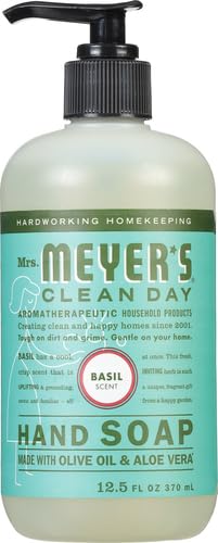 Image of MRS. MEYER'S CLEAN DAY Hand Soap, Basil Scent, 12.5 Fl Oz Bottle (Pack of 4)