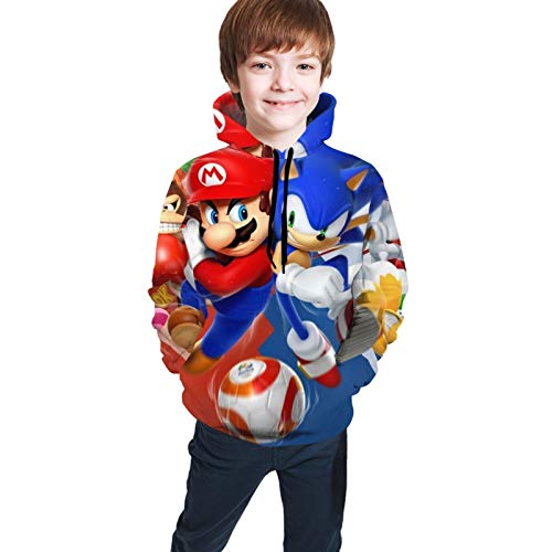 Super Ma-Rio So-nic Teen'S Boy'S Girl'S Hoodies 3d Printed Casual Pullover Hooded Sweatshirt