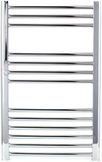 Milano Chrome Straight Heated Towel Rail W400mm x H800mm Flat Central Heating Towel Radiator