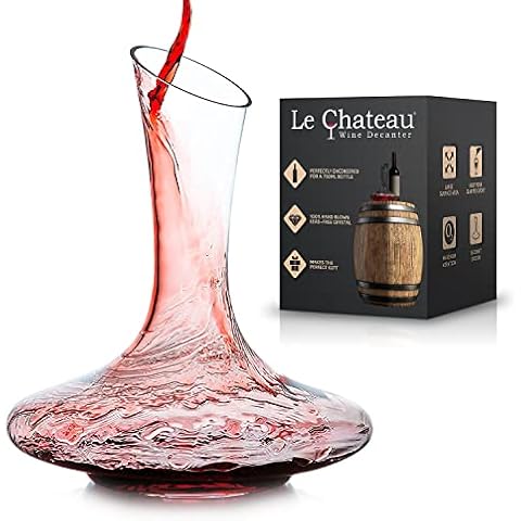 Le Chateau Weindekanter - mundgeblasene bleifreie Kristall-Weinkaraffe Cover