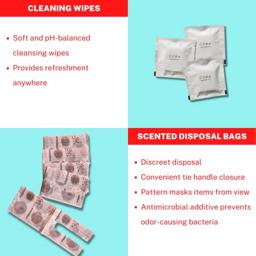 Her-Mine First Period Kit For Girls 10-12 For School - Sanitary Pads, Wipes, Panty Liners, Disposal Bags And Zippered Carry-All Bag (1-Pack With16 Items, Bag Color Varies) #TOP4