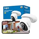 Tapo TC46 4K 8MP Security Camera Outdoor Wired,Starlight Colour Night Outdoor Camera,360°AI Detection CCTV Camera,IP66,No Hub Required,Alexa,Google Home,Flexible Storage,No Monthly fee