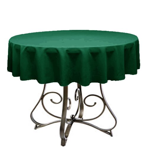 KS LinensStylish Round 45-Inch Polyester Tablecloth in 40+ Colors - Premium Quality (Hunter Green)