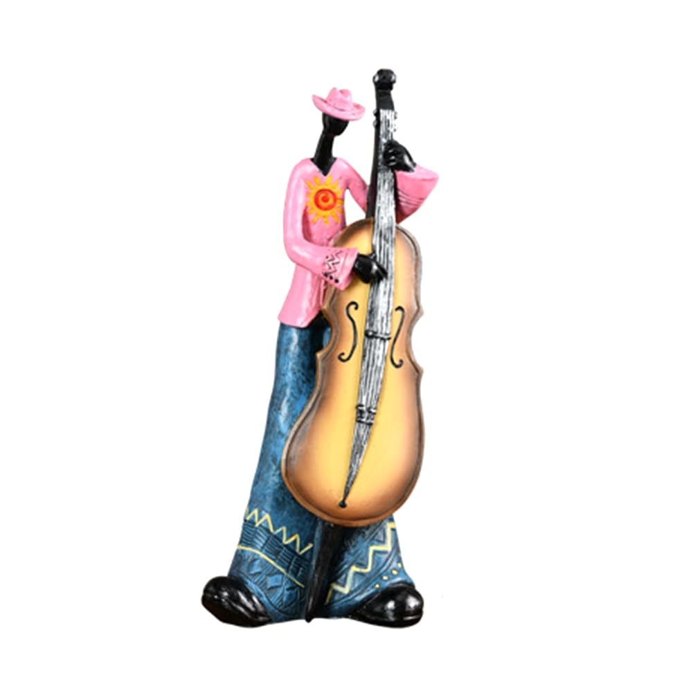 CTRLZS Jazz Band Player Figurines Vintage Musician Figure Resin Statues Desktop Ornament Retro Sculpture Home Indoor Decor E