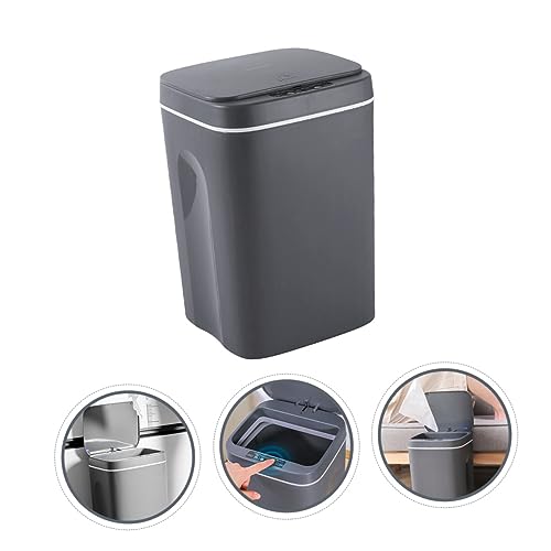 Caneca de basura automática gris rectangular 13 gal miniatura 6