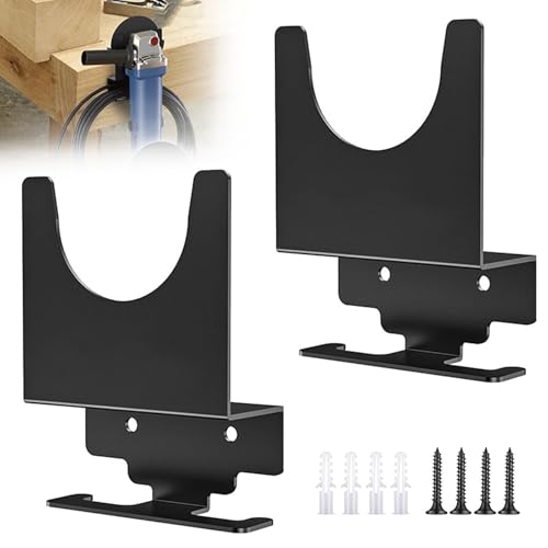 JOAASU Soporte para Amoladora Angular, Soporte Para Máquina Rectificadora, Soporte de Montaje en Pared para Amoladora de 5 Pulgadas, para Amoladoras Angulares, Cortadores, Máquinas de Pulido, 2 Piezas