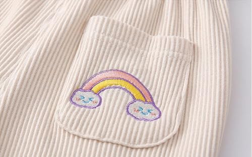 Baby Girl Boy Sweatpants Ribbed Elastic Waist Spring Fall Jogger Pants4