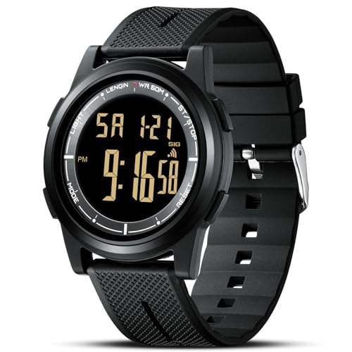LN LENQIN Reloj Hombre Digital Reloj 30M Impermeables Relojes de Cuarzo Analógico Relojes Hombres Pulsera Luminoso Moda Correa Luz de Fondo Alarma de cronómetro de Minuto