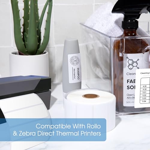 Spartan Industrial - 2.25" X 1.25" Direct Thermal Labels (10 Rolls, 1000/Roll) Perforated Barcode Address Labels - Compatible with Rollo and Zebra Desktop Printers image 3