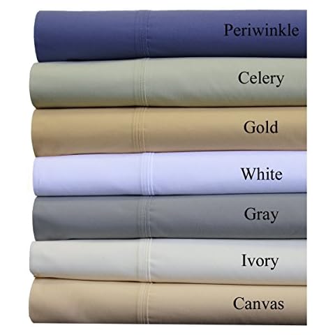 Abripedic Percale Sheets, 300-Thread-Count, 4PC Solid Sheet Set, 100% Cotton, 22 Inch Super Deep Pocket, Queen, White Cover