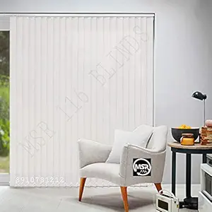 MSR 116 Polyester Vertical Blinds/Curtains and Shades for Home Furnishing(Balcony,Kitchen,Bedroom,Bathroom etc) White (120 inch(W)*47 inch(H))