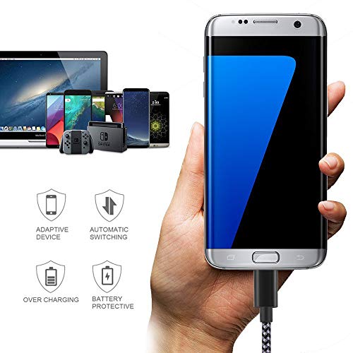 Usb Type C Cable 5-Pack, Speate Usb C To Usb A Nylon Braid Fast Charging Cord High Speed Data Sync Transfer Charger Cable Compatible With Galaxy S9, Note, Lg, Oneplus And More (Black Gray) Smartphone #TOP6