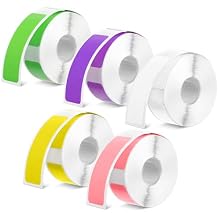 D30 Label Tape Print Stickers 12 x 40 mm Label Maker Tape Colorful Laminated Labeling Paper Replacement for D30 Printer, 160/Roll, 5 Rolls in Total800 Pieces